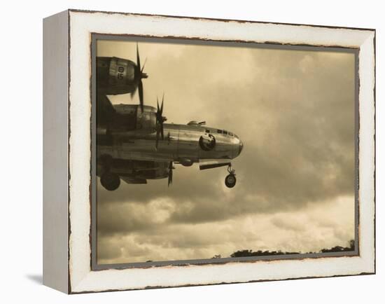 Nose of a B-29 Bomber Landing at an Airfield in Guam in 1945-null-Framed Stretched Canvas