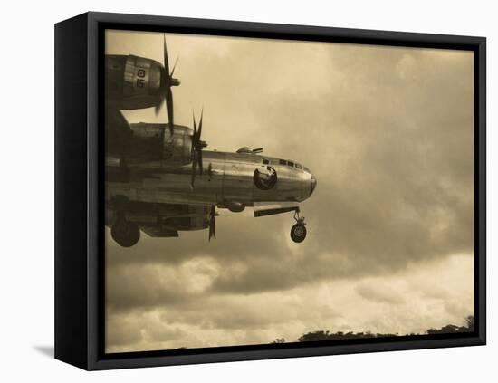 Nose of a B-29 Bomber Landing at an Airfield in Guam in 1945-null-Framed Stretched Canvas