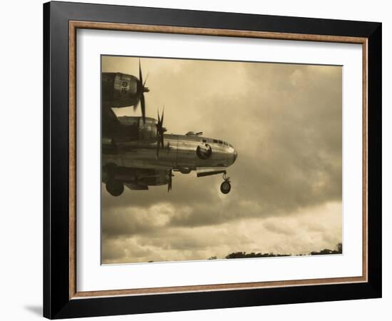 Nose of a B-29 Bomber Landing at an Airfield in Guam in 1945-null-Framed Photo