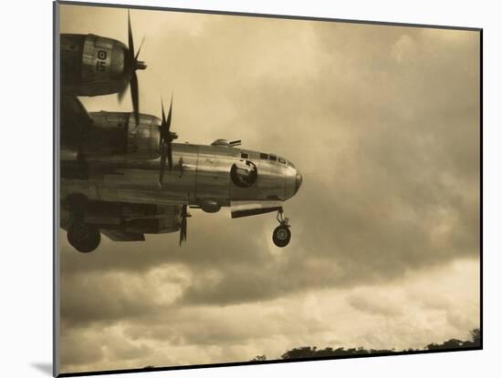 Nose of a B-29 Bomber Landing at an Airfield in Guam in 1945-null-Mounted Photo