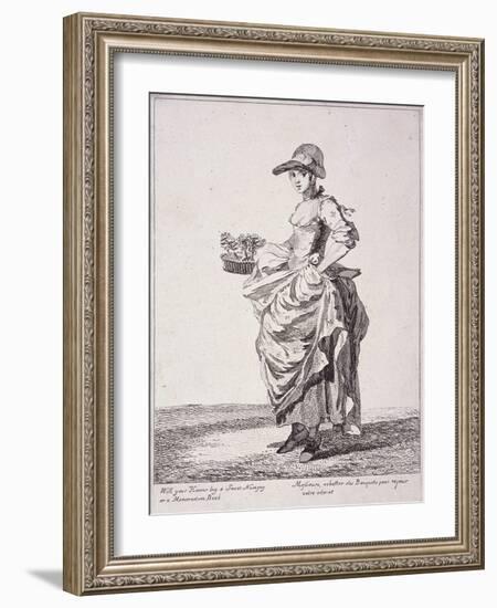 Nosegay and Memo Book Seller, Cries of London, 1760-Paul Sandby-Framed Giclee Print