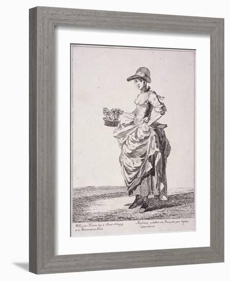 Nosegay and Memo Book Seller, Cries of London, 1760-Paul Sandby-Framed Giclee Print