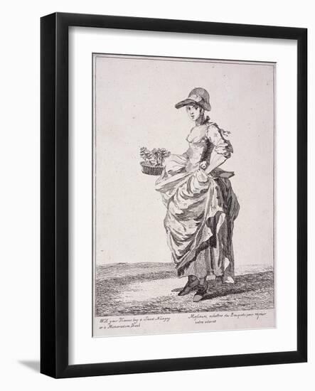 Nosegay and Memo Book Seller, Cries of London, 1760-Paul Sandby-Framed Giclee Print