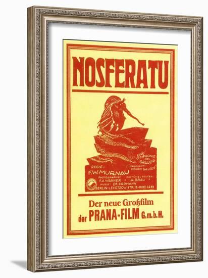 Nosferatu, a Symphony of Horror, German Movie Poster, 1922-null-Framed Premium Giclee Print