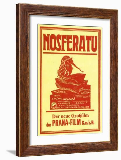 Nosferatu, a Symphony of Horror, German Movie Poster, 1922-null-Framed Premium Giclee Print