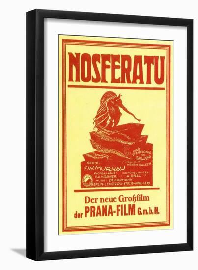 Nosferatu, a Symphony of Horror, German Movie Poster, 1922-null-Framed Premium Giclee Print