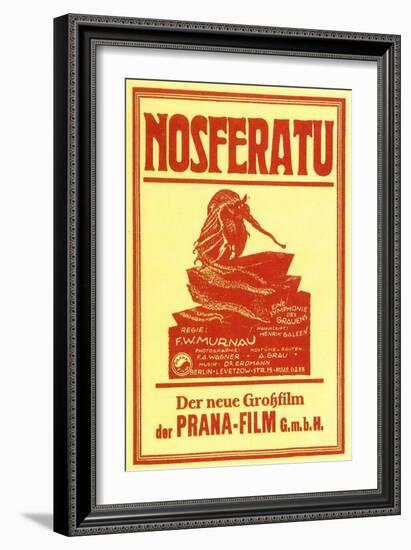 Nosferatu, a Symphony of Horror, German Movie Poster, 1922-null-Framed Premium Giclee Print