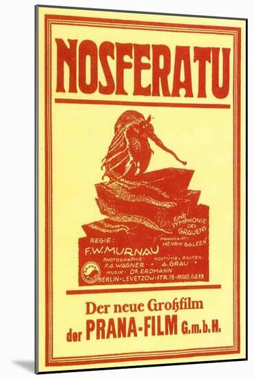 Nosferatu, a Symphony of Horror, German Movie Poster, 1922-null-Mounted Art Print