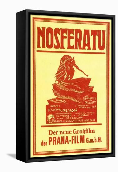 Nosferatu, a Symphony of Horror, German Movie Poster, 1922-null-Framed Stretched Canvas