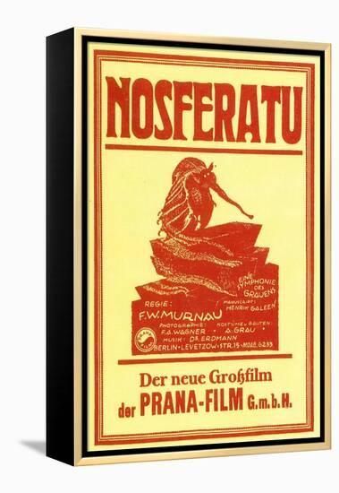 Nosferatu, a Symphony of Horror, German Movie Poster, 1922-null-Framed Stretched Canvas