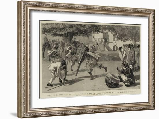 Not in Earnest, a Native War Dance before Lord Wolseley at the Mudireh, Dongola-Frederic Villiers-Framed Giclee Print