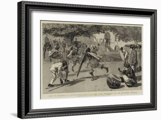 Not in Earnest, a Native War Dance before Lord Wolseley at the Mudireh, Dongola-Frederic Villiers-Framed Giclee Print