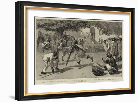 Not in Earnest, a Native War Dance before Lord Wolseley at the Mudireh, Dongola-Frederic Villiers-Framed Giclee Print