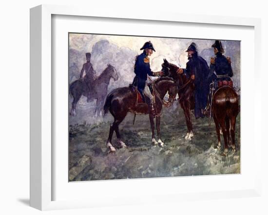 Not Till after the Battle Did Blucher and Wellington Meet, 1815-AS Forrest-Framed Giclee Print