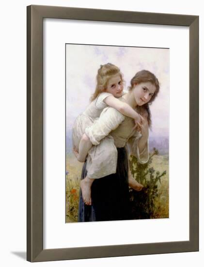 Not Too Much to Carry-William Adolphe Bouguereau-Framed Art Print