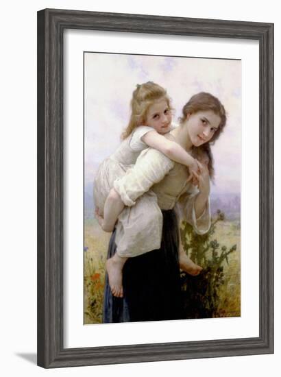 Not Too Much to Carry-William Adolphe Bouguereau-Framed Art Print