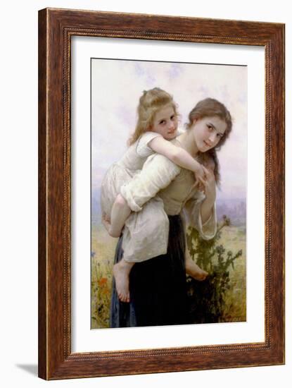 Not Too Much to Carry-William Adolphe Bouguereau-Framed Art Print