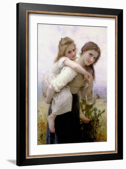 Not Too Much to Carry-William Adolphe Bouguereau-Framed Art Print