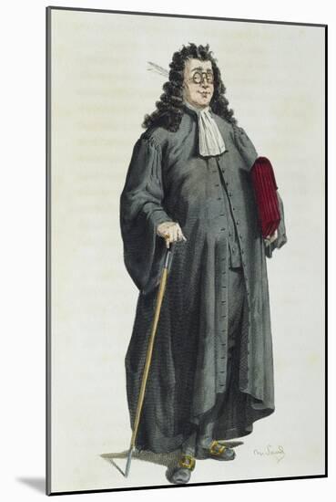 Notary or Lawyer in 1725-Maurice Sand-Mounted Giclee Print