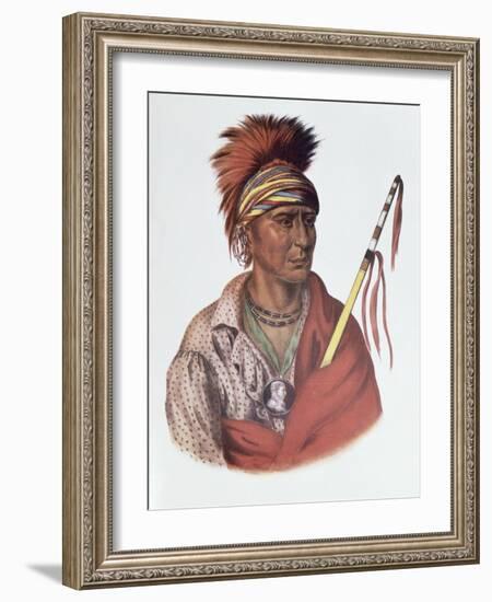 Notchimine, an Iowa Chief, The Indian Tribes of North America, c.1837-Charles Bird King-Framed Giclee Print