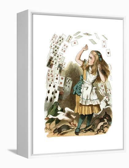 "Nothing But a Pack of Cards" Alice in Wonderland by John Tenniel-Piddix-Framed Stretched Canvas