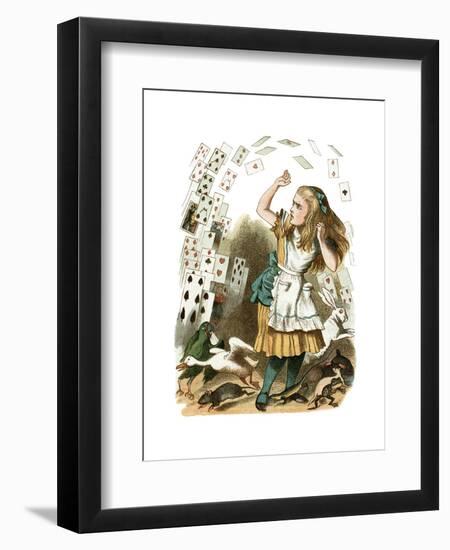 "Nothing But a Pack of Cards" Alice in Wonderland by John Tenniel-Piddix-Framed Art Print
