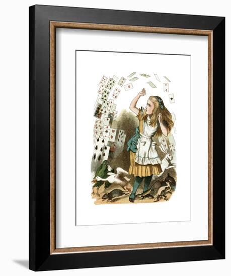 "Nothing But a Pack of Cards" Alice in Wonderland by John Tenniel-Piddix-Framed Art Print