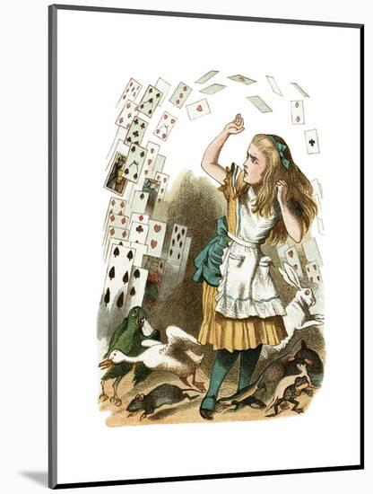 "Nothing But a Pack of Cards" Alice in Wonderland by John Tenniel-Piddix-Mounted Art Print