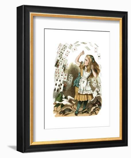 "Nothing But a Pack of Cards" Alice in Wonderland by John Tenniel-Piddix-Framed Art Print