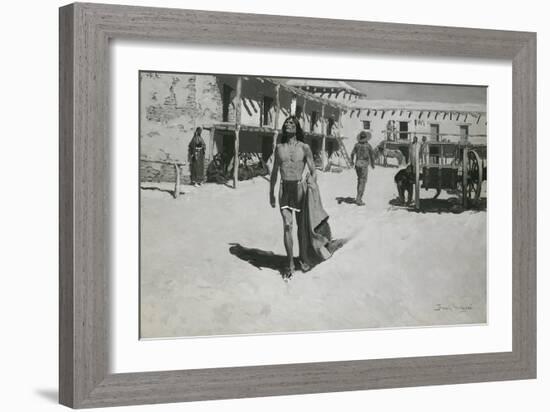 Nothing But Cheerful Looks Followed the Bat, C.1900-Frederic Remington-Framed Giclee Print