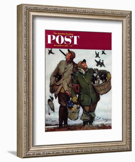 "Nothing but Decoys" Saturday Evening Post Cover, December 1, 1951-Mead Schaeffer-Framed Giclee Print