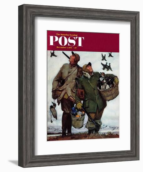 "Nothing but Decoys" Saturday Evening Post Cover, December 1, 1951-Mead Schaeffer-Framed Giclee Print