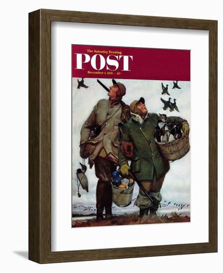 "Nothing but Decoys" Saturday Evening Post Cover, December 1, 1951-Mead Schaeffer-Framed Giclee Print