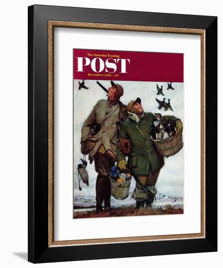 "Nothing but Decoys" Saturday Evening Post Cover, December 1, 1951-Mead Schaeffer-Framed Giclee Print