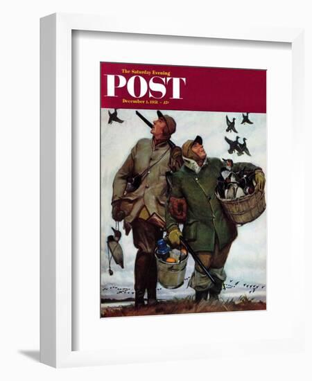 "Nothing but Decoys" Saturday Evening Post Cover, December 1, 1951-Mead Schaeffer-Framed Giclee Print