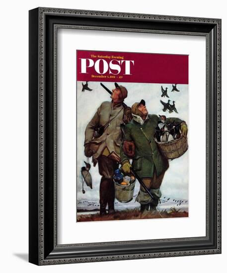 "Nothing but Decoys" Saturday Evening Post Cover, December 1, 1951-Mead Schaeffer-Framed Giclee Print