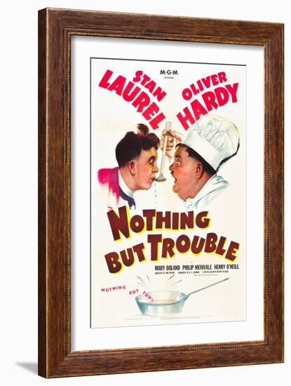 Nothing but Trouble, Stan Laurel, Oliver Hardy, 1944-null-Framed Art Print