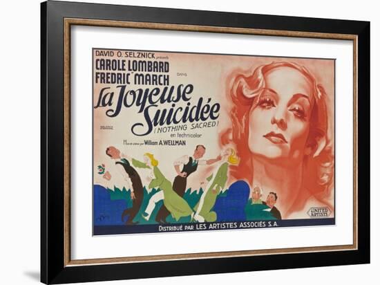 Nothing Sacred, French Movie Poster, 1937-null-Framed Art Print