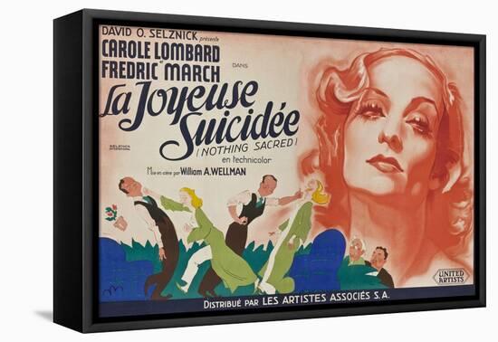 Nothing Sacred, French Movie Poster, 1937-null-Framed Stretched Canvas