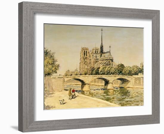 Notre Dame and the Seine-Jean Francois Raffaelli-Framed Giclee Print