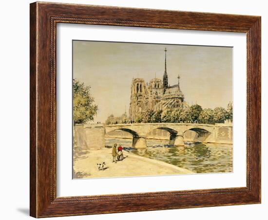 Notre Dame and the Seine-Jean Francois Raffaelli-Framed Giclee Print