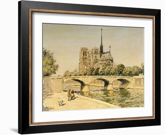 Notre Dame and the Seine-Jean Francois Raffaelli-Framed Giclee Print