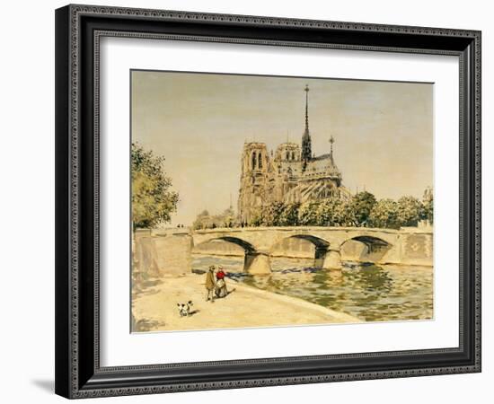 Notre Dame and the Seine-Jean Francois Raffaelli-Framed Giclee Print