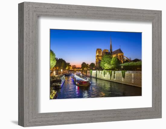 Notre Dame Cathedral and the River Seine, Paris, France, Europe-Gavin Hellier-Framed Photographic Print