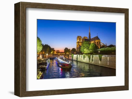 Notre Dame Cathedral and the River Seine, Paris, France, Europe-Gavin Hellier-Framed Photographic Print