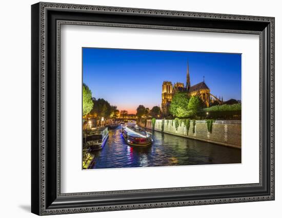 Notre Dame Cathedral and the River Seine, Paris, France, Europe-Gavin Hellier-Framed Photographic Print