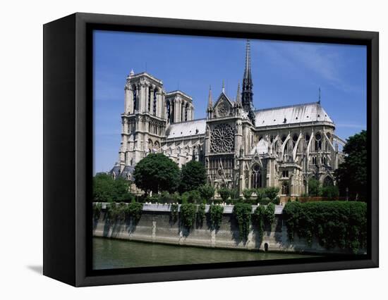 Notre Dame Cathedral from the Left Bank, Paris, France-Michael Short-Framed Premier Image Canvas