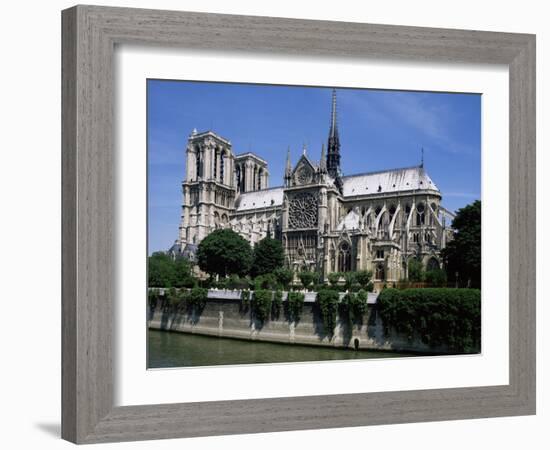 Notre Dame Cathedral from the Left Bank, Paris, France-Michael Short-Framed Photographic Print