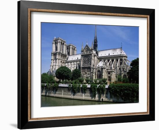 Notre Dame Cathedral from the Left Bank, Paris, France-Michael Short-Framed Photographic Print