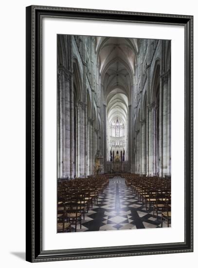 Notre Dame Cathedral Interior, Amiens, Somme, Picardy, France-Walter Bibikow-Framed Photographic Print